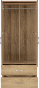 Image: 7132 - Charles 2 Door Wardrobe - Oak